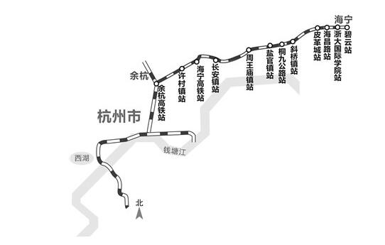 杭海城际是杭州都市圈城际铁路4条(杭海,杭绍,杭德,杭安)支线之一